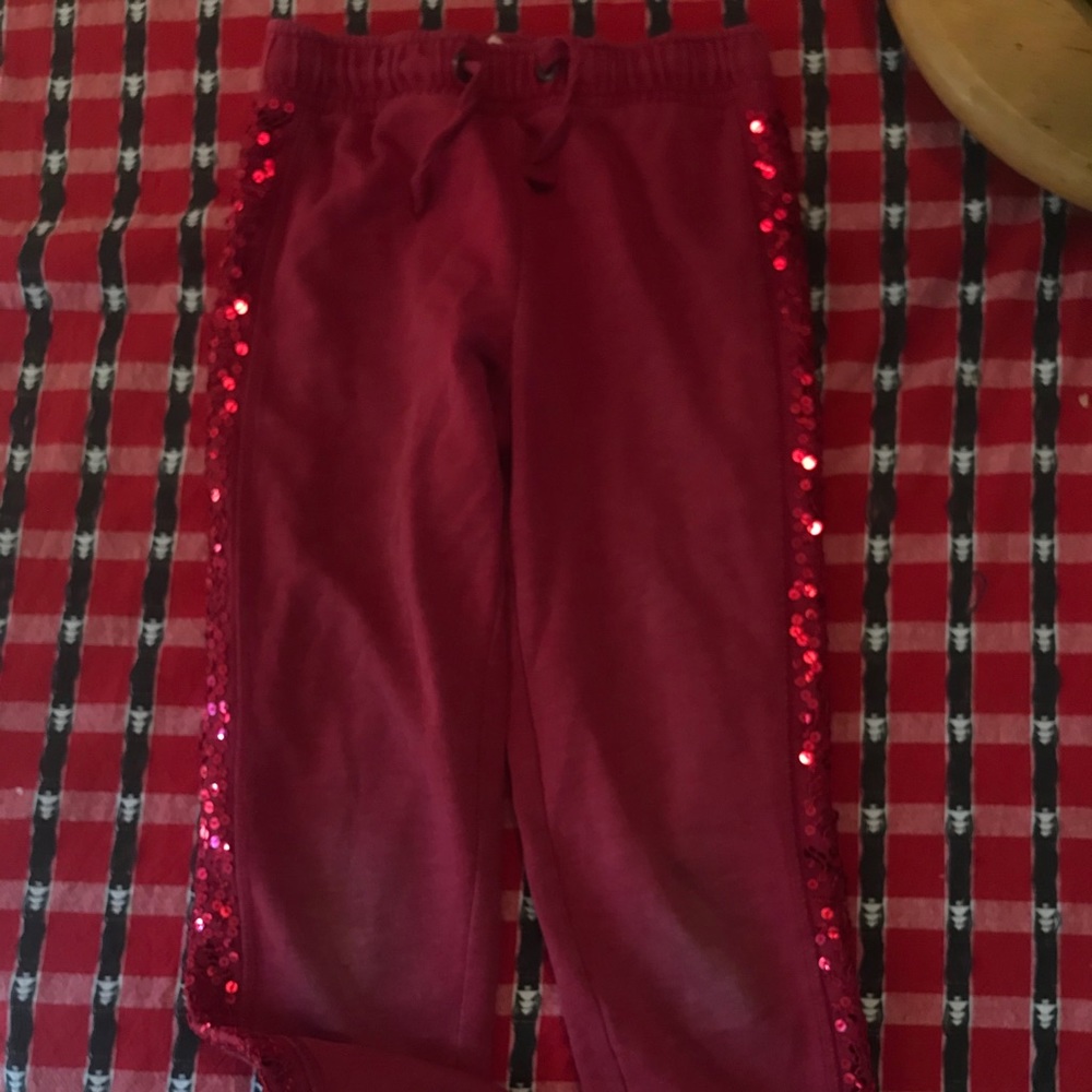 Red Sequin Sweatpants.